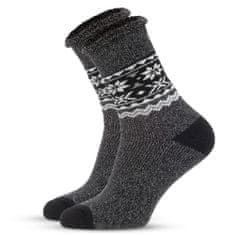 Aleszale 6x pánské vlněné teplé tlusté ponožky ALPAKA 44-47 s norským vzorem