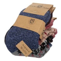 Aleszale 3x dámské vlněné teplé tlusté ponožky ALPAKA 35-38 - s norským vzorem