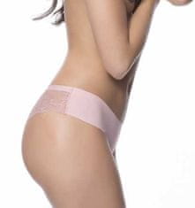 Julimex Dámské bezešvé brazilské kalhoty se síťovinou TANGA Julimex růžový XL