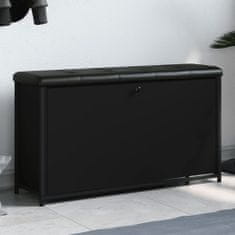 Greatstore Botníková lavice s výklopnou zásuvkou černá 102 x 32 x 56 cm