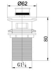 CERSANIT Výpust click-clack s keramickou zátkou bílá pro umyvadla s přepadem náhrada za k99-0184 (K99-0223)