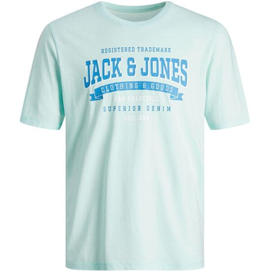 Jack&Jones Pánské triko JJELOGO Standard Fit 12246690 Soothing Sea