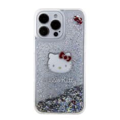HELLO KITTY silikonový obal na iPhone 15 PRO MAX 6.7" Liquid Glitter Electroplating Head Logo