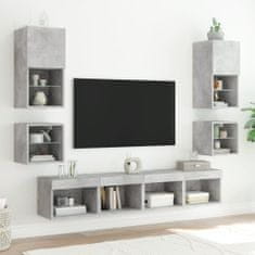 Vidaxl Nástěnné TV skříňky s LED 2 ks betonově šedé 30 x 28,5 x 30 cm