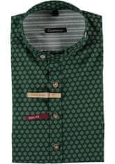 Orbis textil Orbis košile zelená s kulatým vzorem bez límečku 3934/57 dlouhý rukáv Varianta: 41/42