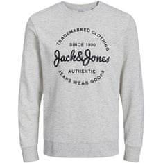 Jack&Jones Pánská mikina JJFOREST Standard Fit 12248002 White Melange (Velikost XL)