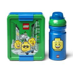 LEGO Storage ICONIC Boy svačinový set (láhev a box) - modrá/zelená