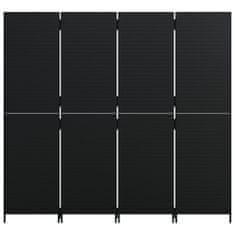 Vidaxl Dělící stěna 4 panely černá polyratan