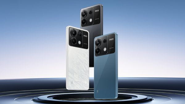 POCO X6 5G připojení čtečka otisku prstů výkonný telefon AMOLED displej P-OLED odolné sklo Corning Gorilla Glass Victus širokoúhlý fotoaparát makro ultraširokoúhlý objektiv Full HD+ rozlišení rychlonabíjení dlouhá výdrž baterie rychlonabíjení LTE připojení Bluetooth 5.2 NFC platby 8jádrový procesor 4nm procesor Qualcomm Snadragon 7s Gen 2 připojení úhlopříčka displeje 6,67palců 64 + 8 + 2 Mpx OS Android rychlonabíjení 67W OLED displej vysoké rozlišení technologie NFC odemykání obličejem Dolby Atmos duální stereo reproduktory Android s nadstavbou MIUI 14 Dolby Vision