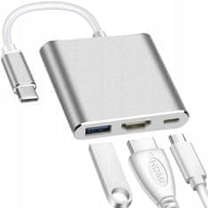 Iso Trade Redukce portů - adaptér USB-C HDMI USB