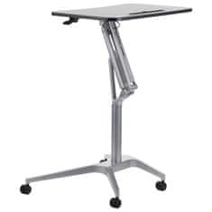 STEMA Výškově nastavitelný stůl SH-A10, šedý rám, deska černá, výška 73,5-104 cm, deska 72x48 cm.