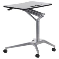 STEMA Výškově nastavitelný stůl SH-A10, šedý rám, deska černá, výška 73,5-104 cm, deska 72x48 cm.