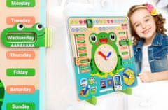 CoolCeny Dřevěný dětský interaktivní kalendář - Žába