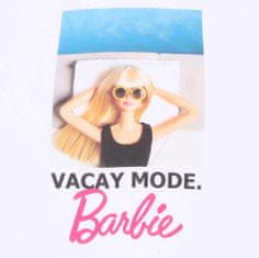 CurePink Unisex tričko Barbie: Prázdninová nálada (M) bílá bavlna