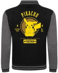 CurePink Pánská bunda Pokémon: Kolegiát Pikachu (L) černá bavlna