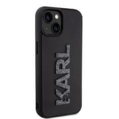 Karl Lagerfeld Originální pouzdro hardcase 3D Rubber Glitter Logo KLHCP15S3DMBKCK pro Iphone 15 Black