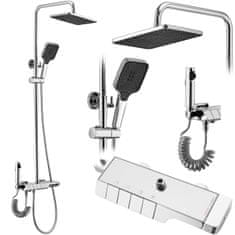 REA Sprchový set s termostatem Rob chrom - vanová baterie, dešťová, ruční a bidetová sprcha