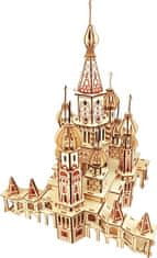 Woodcraft Dřevěné 3D puzzle Chrám Vasila Blaženého přírodní