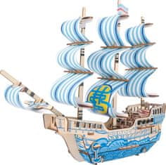 Woodcraft Dřevěné 3D puzzle Loď ze snu modré