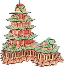 Woodcraft Dřevěné 3D puzzle YueJiang Tower červená