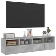 Greatstore Nástěnné TV skříňky 2 ks betonově šedé 60 x 30 x 30 cm kompozit
