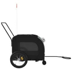 Petromila Vozík za kolo pro psa černý a šedý oxfordská tkanina a železo