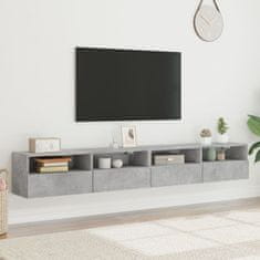 Greatstore Nástěnné TV skříňky 2 ks betonově šedé 100x30x30 cm kompozit
