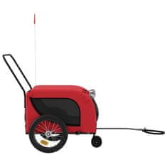 Greatstore Vozík za kolo pro psa červený a černý oxfordská tkanina/železo