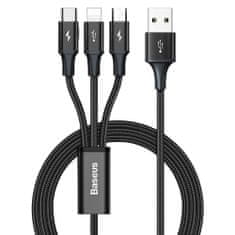 Hoco Datový kabel Hoco Times (X14) – USB-A na USB Type-C, Micro-USB, Lightning, 2A, 1,0m – černý