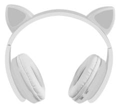 Popron.cz Bezdrátová sluchátka s kočičíma ušima - B39M, bílá