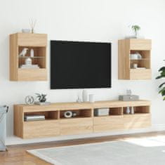 Vidaxl Nástěnné TV skříňky s LED 2 ks dub sonoma 40 x 30 x 60,5 cm