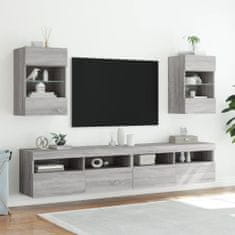 Vidaxl Nástěnné TV skříňky s LED 2 ks šedé sonoma 40 x 30 x 60,5 cm