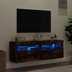 Vidaxl Nástěnné TV skříňky s LED 2 ks kouřový dub 60 x 30 x 40 cm