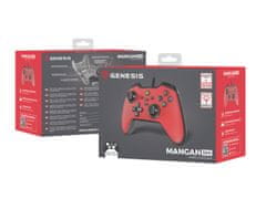 Genesis Drátový gamepad MANGAN 300, pro PC/Switch/Mobil, červený