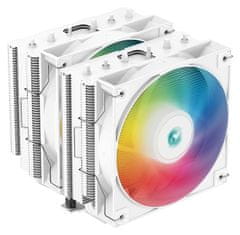 DEEPCOOL chladič AG620 WH ARGB / 2x 120mm fan / 6x heatpipes / PWM / pro Intel i AMD / bílý