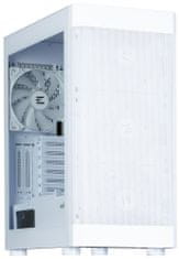 Zalman skříň i4 TG / Middle Tower / 4x 140 mm RBG LED fan / 2x USB 3.0 / 1x USB 2.0 / mesh panel / tvrzené sklo / bílá