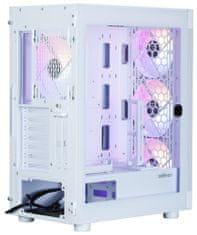 Zalman skříň i4 TG / Middle Tower / 4x 140 mm RBG LED fan / 2x USB 3.0 / 1x USB 2.0 / mesh panel / tvrzené sklo / bílá