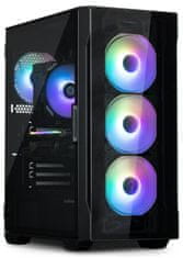 Zalman skříň I3 Neo / middle tower / ATX / 4x120 ARGB fan / 2xUSB 3.0 / 1xUSB 2.0 / skl. přední panel i bočnice / černá
