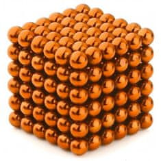 KN Magnetická stavebnice z 216 kuliček - oranžová