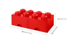 LEGO Storage úložný box 8 s šuplíky - červená