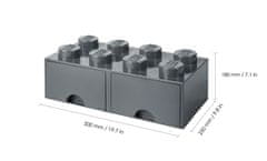 LEGO Storage úložný box 8 s šuplíky - tmavě šedá