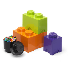 LEGO Storage úložné boxy Multi-Pack 4 ks - fialová, černá, oranžová, zelená