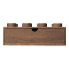 dřevěný stolní box 8 se zásuvkou (dub - tmavě mořený)