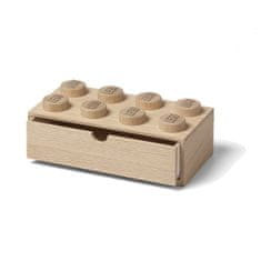 dřevěný stolní box 8 se zásuvkou (dub - ošetřený mýdlem)