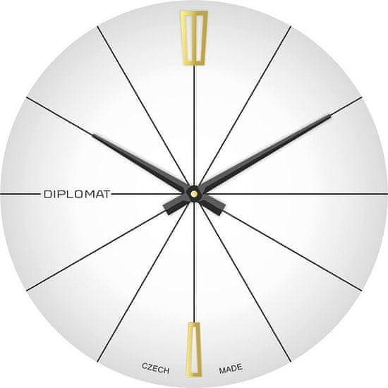 ELTON 1969 Skleněné nástěnné hodiny Dilomat