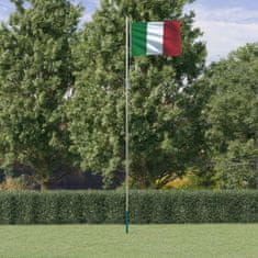 Vidaxl Vlajka Itálie a stožár 6,23 m hliník