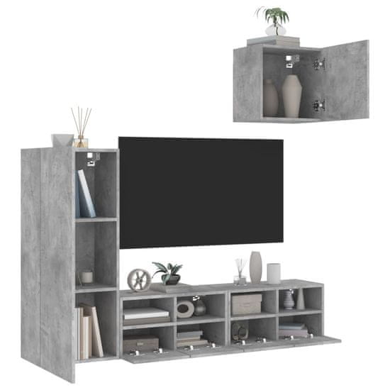 Vidaxl 4dílná obývací stěna betonově šedá kompozitní dřevo