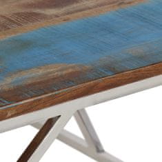 Greatstore Konferenční stolek stříbrný nerezová ocel a recyklované dřevo