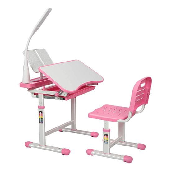 Timeless Tools Multifunkční dětský psací stůl s nastavitelnou výškou-růžový