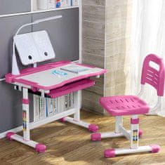 Timeless Tools Multifunkční dětský psací stůl s nastavitelnou výškou-růžový
